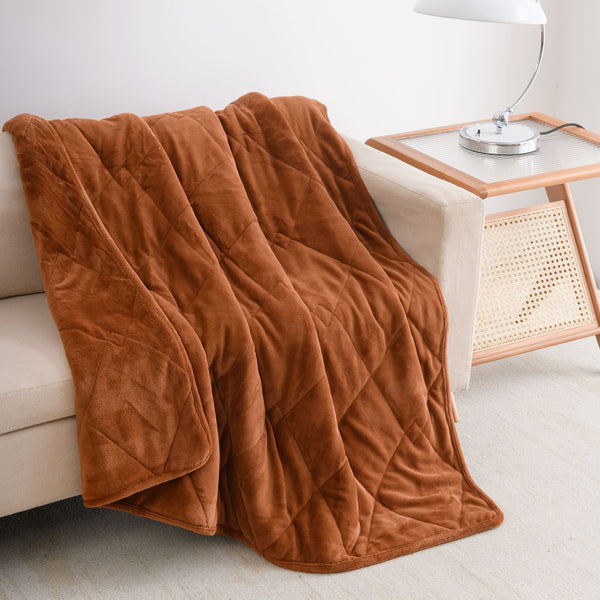 Dream Theory Butter Velvet Weighted Blanket 12 Lbs Brown - Neurodiversity Nation