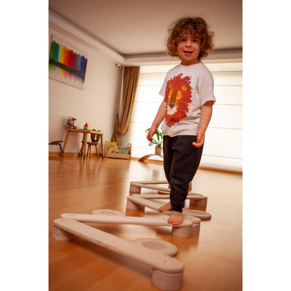 Wooden Balance Beam and Stepping Stones Set - Neurodiversity Nation
