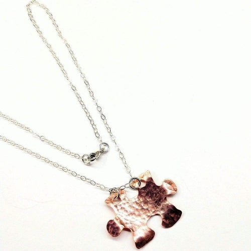Handcrafted Autism Awareness Copper Puzzle Piece Necklace - Neurodiversity Nation