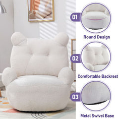 Plush Teddy Swivel Accent Chair - Neurodiversity Nation