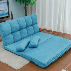 Double Chaise Floor Lounge with Two Pillows (Blue) - Neurodiversity Nation