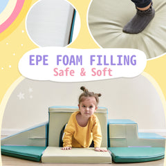 Soft Climb and Crawl Foam Playset 9 in 1 in Blues - Neurodiversity Nation