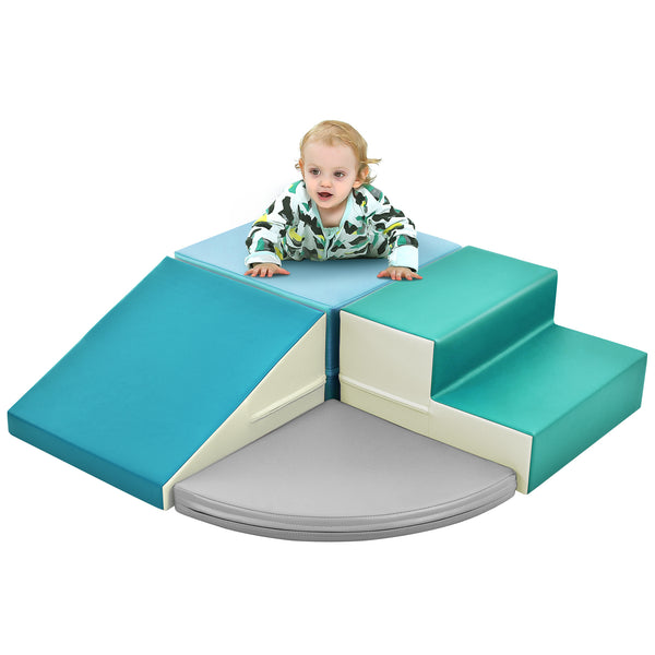 Soft Climb and Crawl Corner Foam Playset -Blues - Neurodiversity Nation