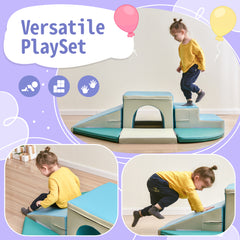 Soft Climb and Crawl Foam Playset 9 in 1 in Blues - Neurodiversity Nation