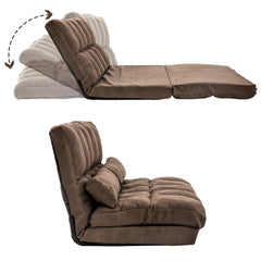 Double Chaise Floor Lounge with Two Pillows (Brown) - Neurodiversity Nation