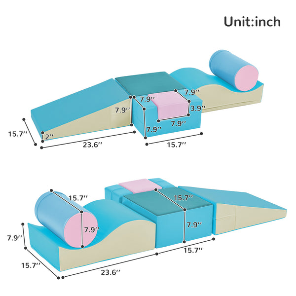 Soft Climb and Crawl Foam Playset 6 in 1 in Brights - Neurodiversity Nation