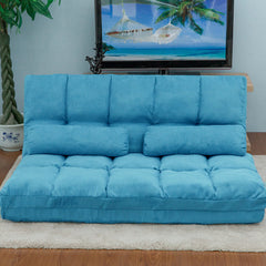 Double Chaise Floor Lounge with Two Pillows (Blue) - Neurodiversity Nation