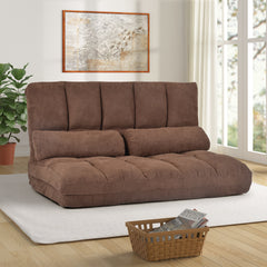 Double Chaise Floor Lounge with Two Pillows (Brown) - Neurodiversity Nation
