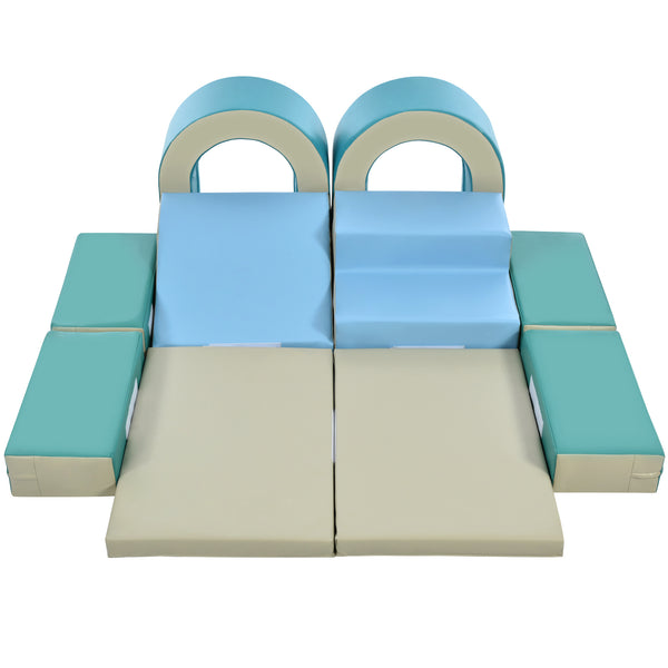 Soft Climb and Crawl Foam Playset 10 in 1 in Blues - Neurodiversity Nation