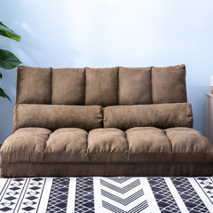 Double Chaise Floor Lounge with Two Pillows (Brown) - Neurodiversity Nation